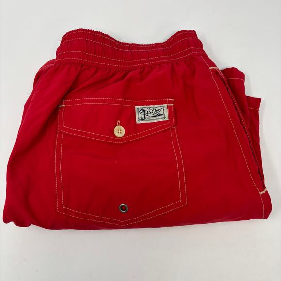 Polo Ralph Lauren 2XL Solid Red Stretch Waist Drawstings Swim Trunks - Picture 1 of 6